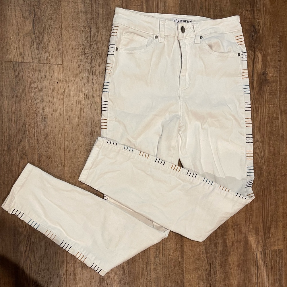 High Rise Skinny Ankle White Jeans